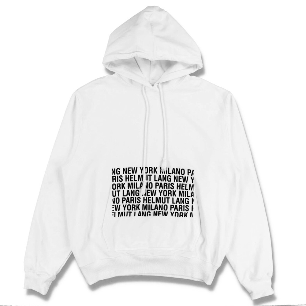 HELMUT LANG White Graphic Hoodie Size XL price $160 New